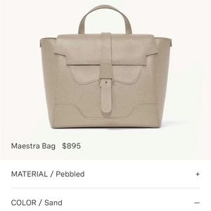 GUC Senreve Maestra Bag, bone pebbled leather